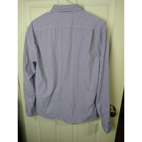 J. Crew Men's L Shirt Purple Gingham Slim Untucked Flex Washed Long Sleeve - Picture 9 of 9